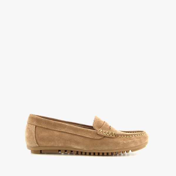 Hush Puppies leren dames mocassins taupe