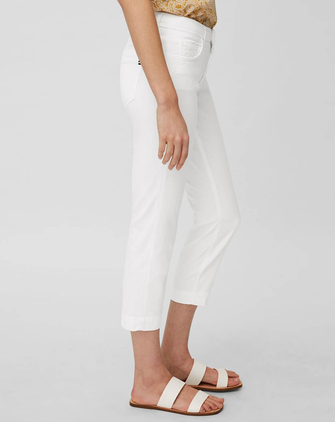 Marc O'Polo Pantalon slim crop Lulea blanc