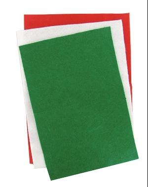 FEUILLES FEUTRINE NOEL 30X20CM X6 PIECES