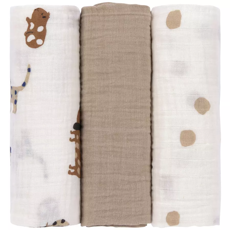 LÄSSIG Mulltücher L 3er Pack Little Mateys Royal blau 85 x 85 cm