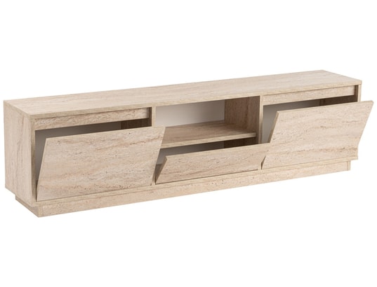 CONCEPT1 - Meuble TV Vanguard - Travertin 160 x 42 x 29,5