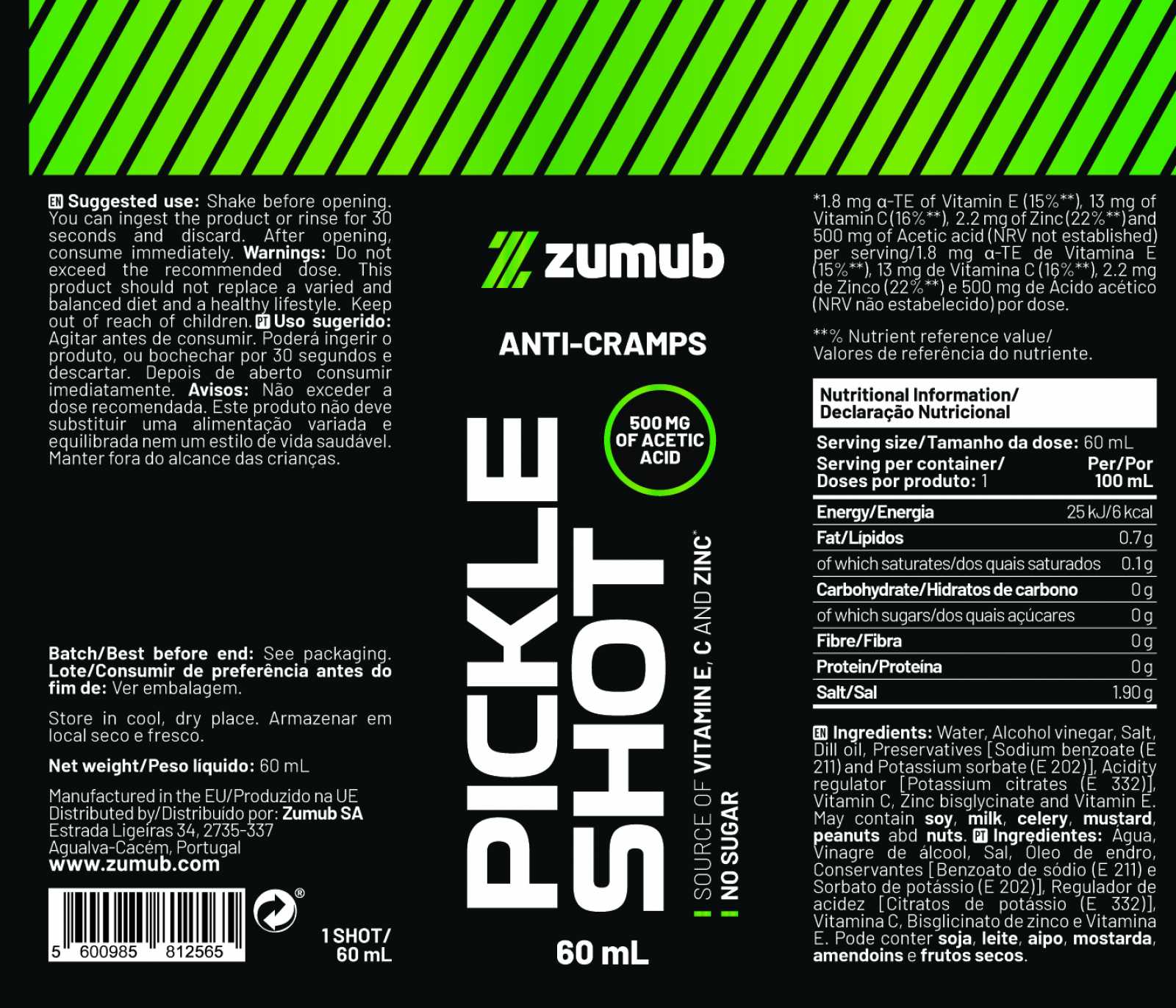 Zumub Pickle Shot Anti-Calambres 60ml