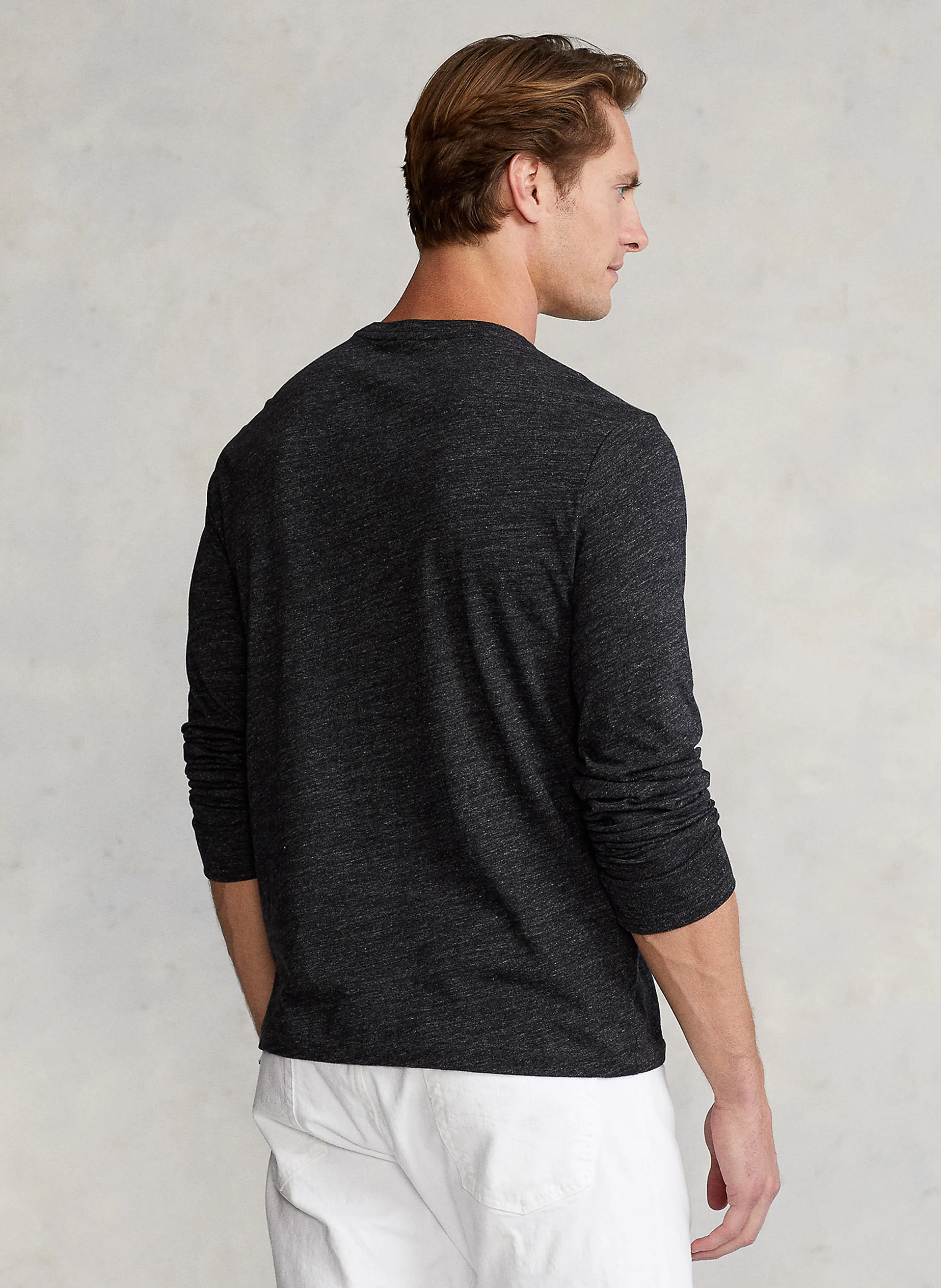 Tee-shirt col rond slim-fit en coton | Noir