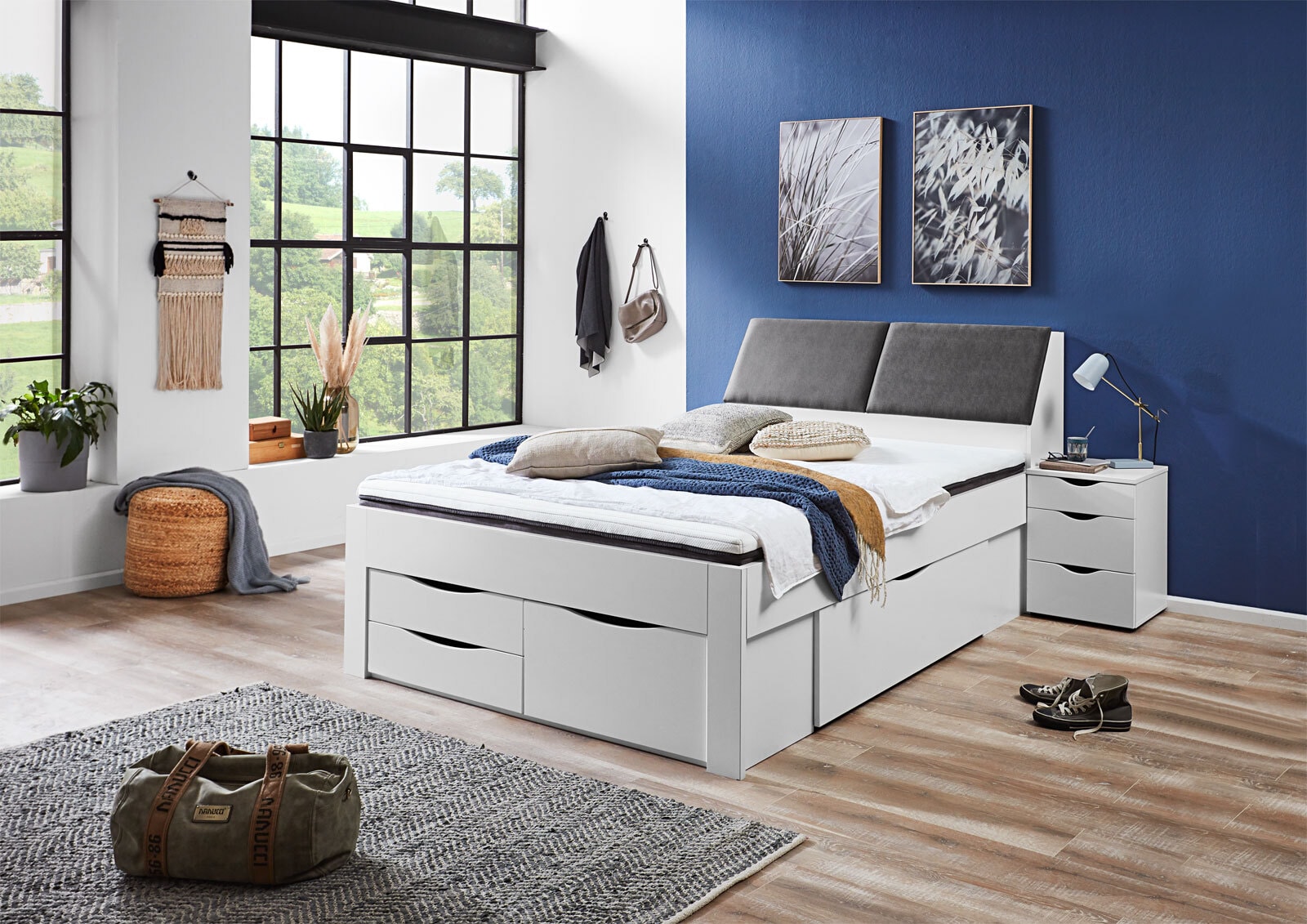 Stauraum-/Funktionsbett MAXI 140 x 200 cm weiß
