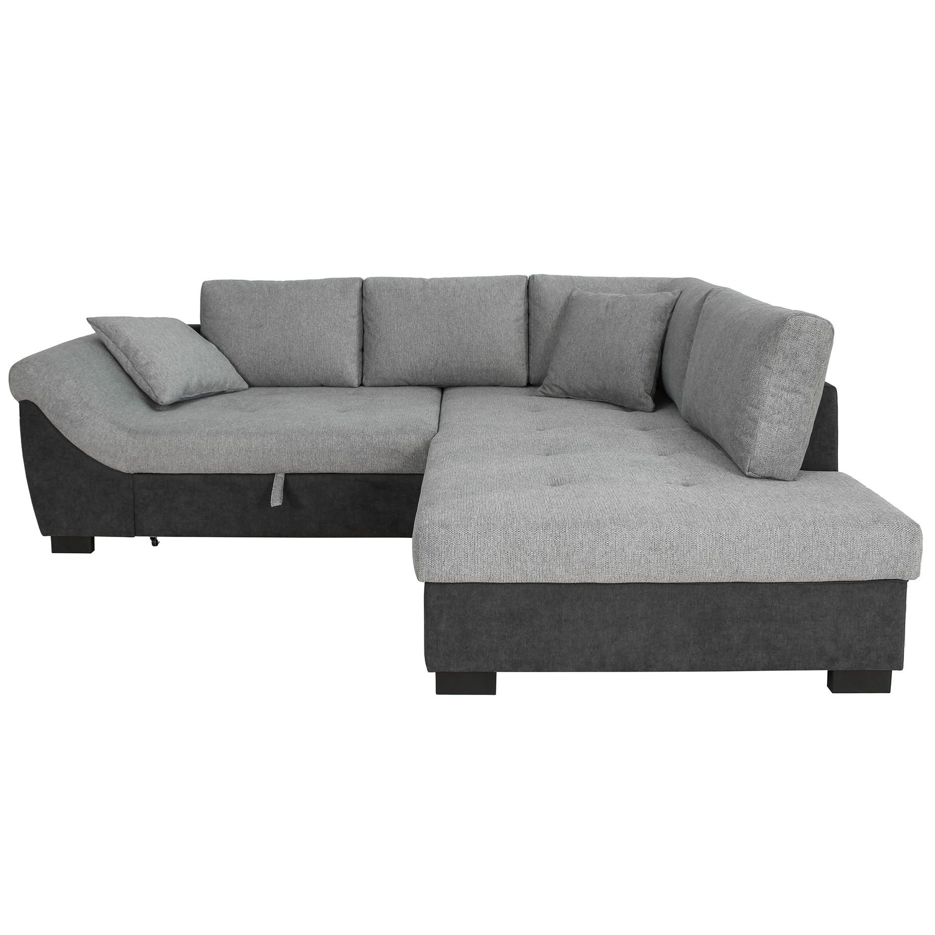 Ecksofa - graphite-grey - Liegefunktion - Ottomane rechts