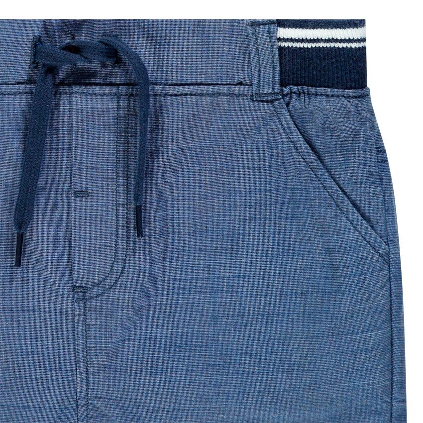 Bermuda en maille à taille élastiquée pour enfant garçon - Bleu marine