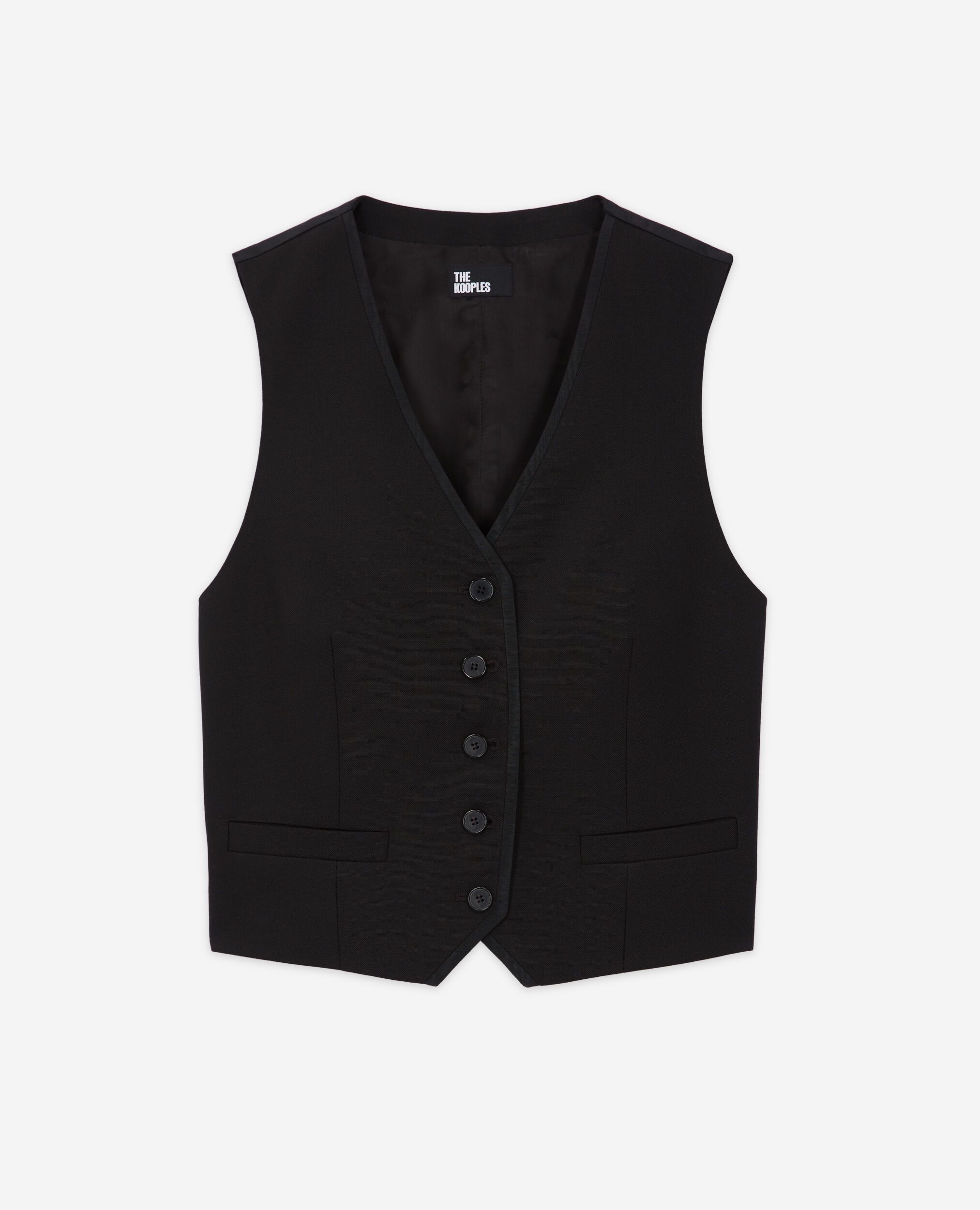Gilet de costume en laine noir