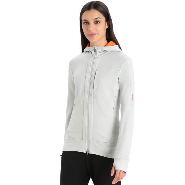 Veste polaire randonnée ICEBREAKER W QUANTUM III LS ZIP HOOD ETHER/F