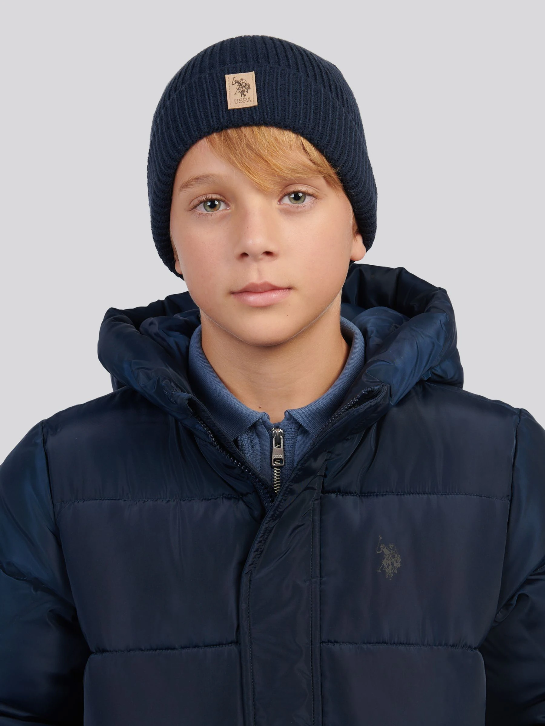 Blauw - U.S. Polo Assn. Signature Double Horsemen Knit Beanie