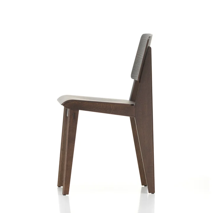Vitra - Chaise Tout Bois, Eiche dunkel, Kunststoffgleiter