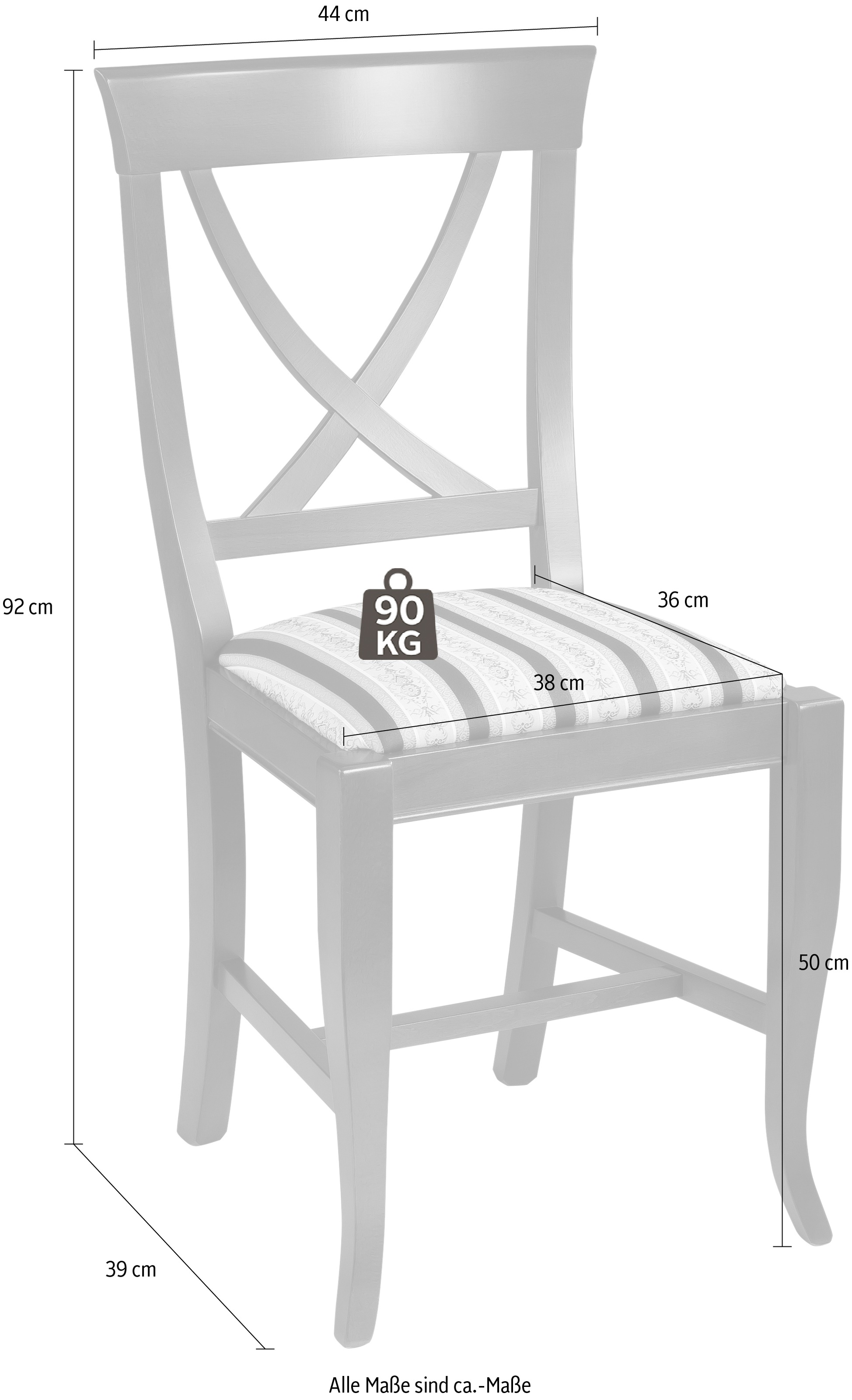Home affaire 4-Fussstuhl »Monica« () 1 Stk.Breite 44 cm