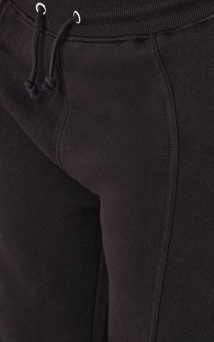 Deep Black Jogger Shape Taille Haute À Jambes Larges Avec Bandes