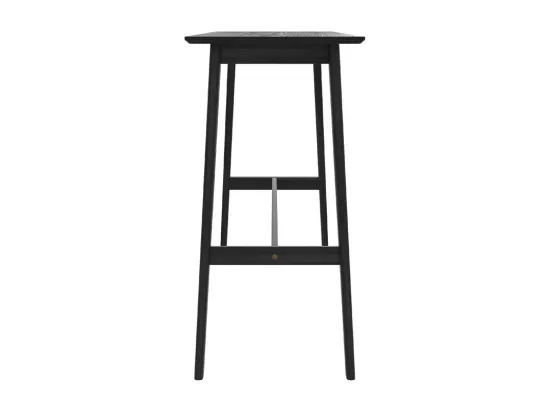 Table de bar rectangulaire 4 personnes en bois noir 120 cm - Buvette