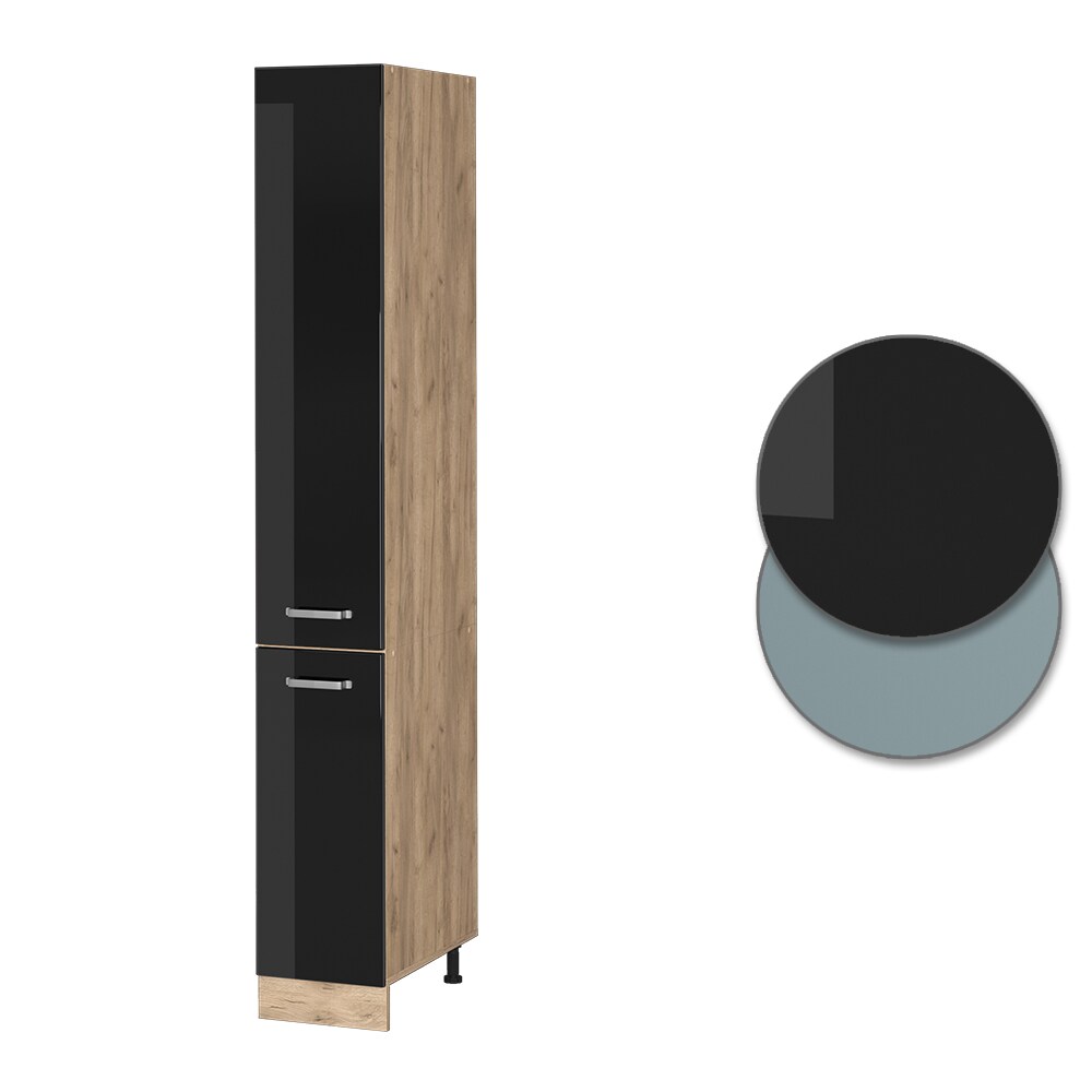 Vicco Apothekerhochschrank Küchenschrank R-Line Solid Eiche Schwarz 30 cm modern