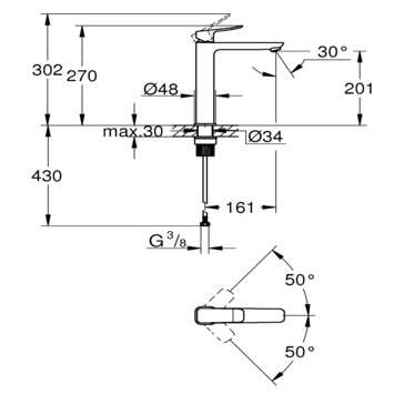 Grohe Dice wastafelmengkraan XL-Size Mat Zwart