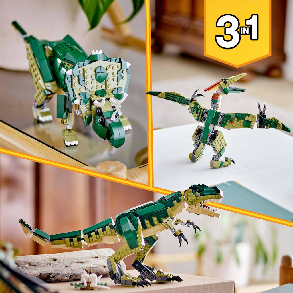 3-in-1 T. rex wordt Triceratops of Pterodactylus Dinosaurus Speelgoed 31151