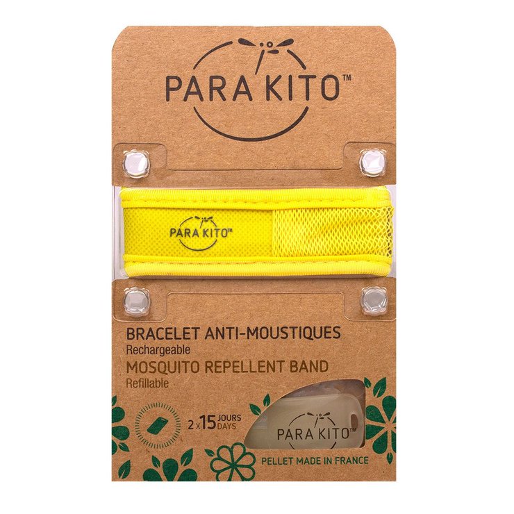 Bracelet anti-moustiques rechargeable Jaune uni
