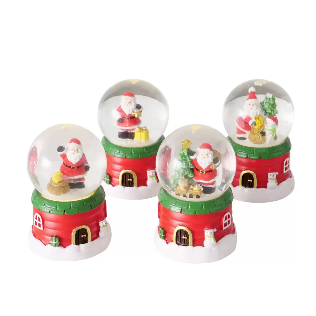 Schneekugel mit LED Hunky rot,weiss