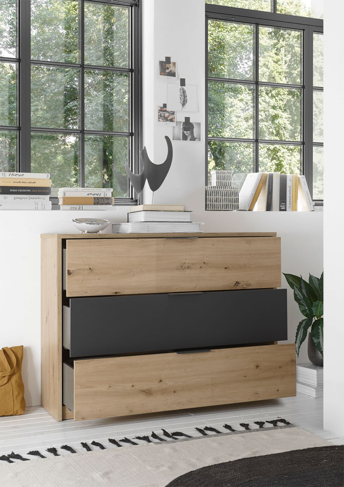 LIV`IN Kommode CORDOBA Artisan Eiche / Graphit Dekor