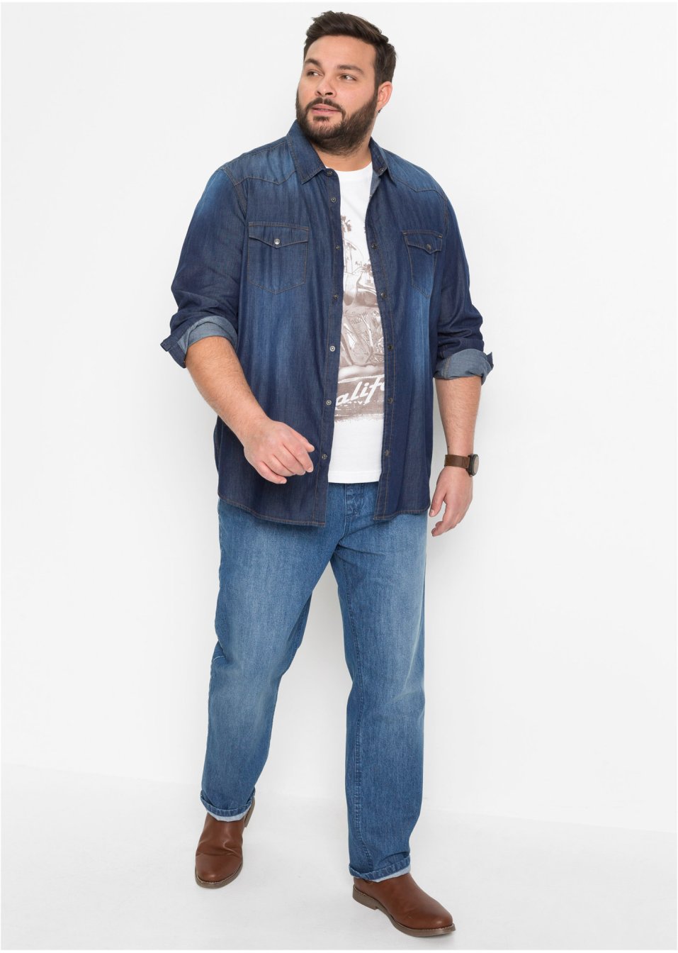Chemise en jean Slim Fit, manches longues