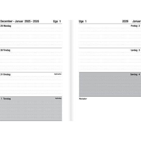 Kalender 2026 indbunden - soft dots
