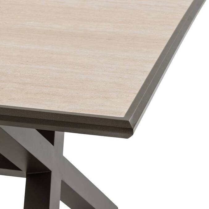 Table de jardin AXIOME Vanille & Marron