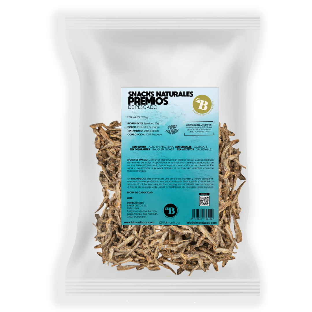 BIMORDISCOS Pequeno Peixe Smelt para Cães e Gatos