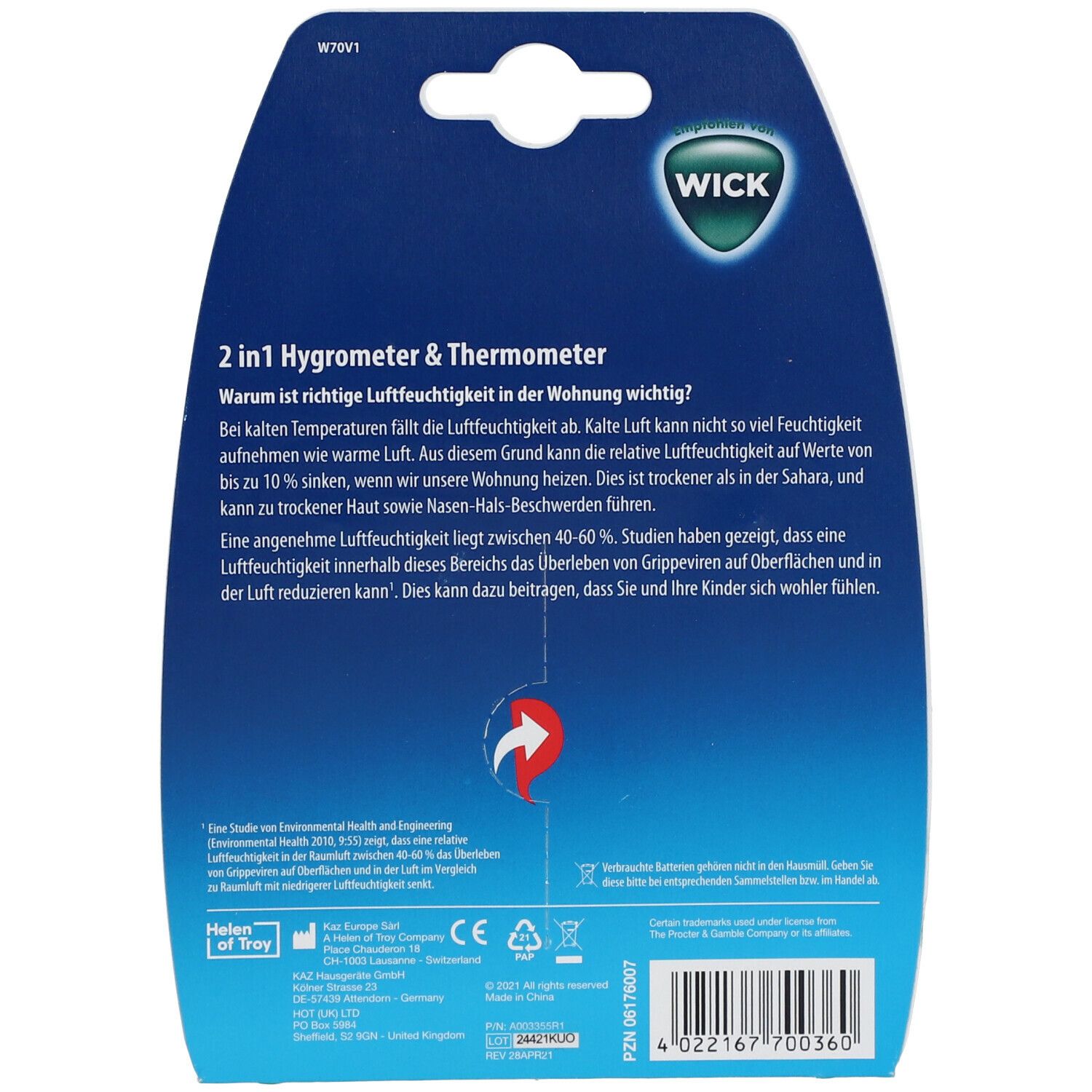 WICK 2-in-1 Hygrometer & Thermometer