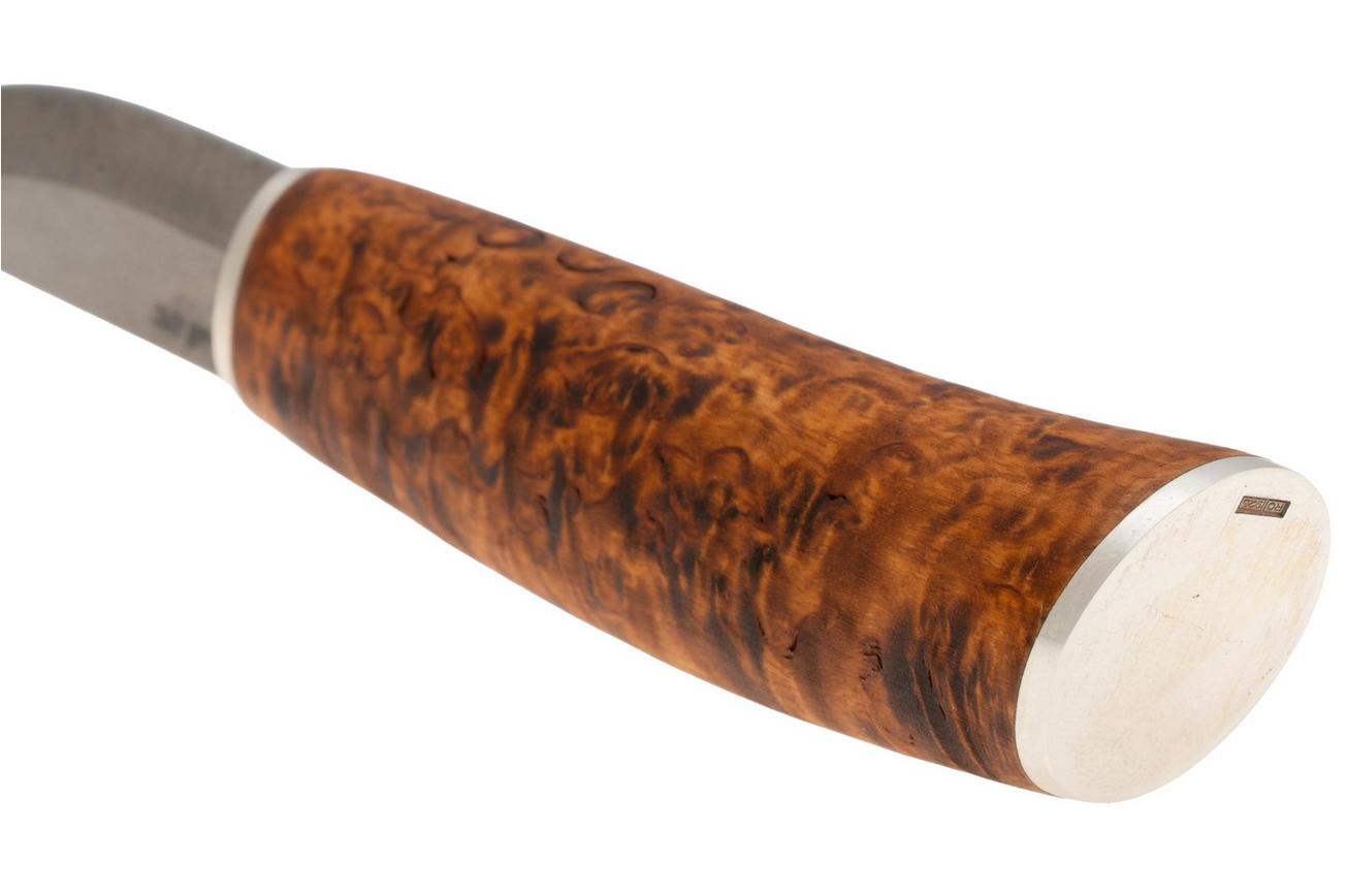 Roselli Carpenter knife RIRW210S Satin UHC, Curly Birch Silver Ferrule, vaststaandmes