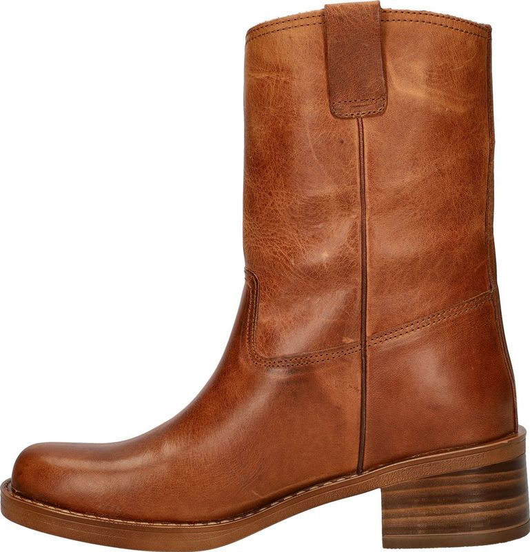 Nelson - Dames Hoge Laars - Rustiek Leer - Blokhak 5 cm