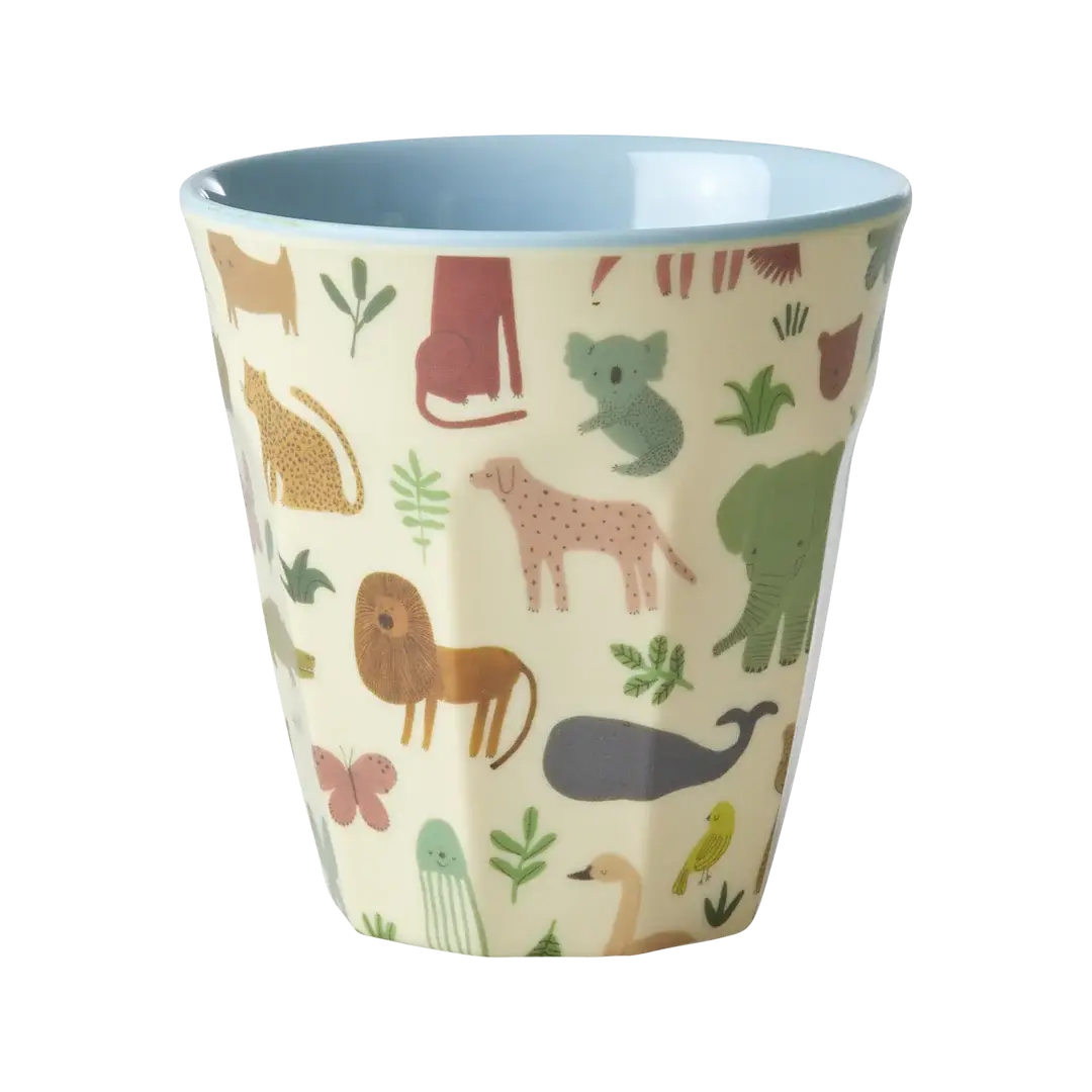 Rice Beker Middelgroot - Blauw - Sweet Jungle Print