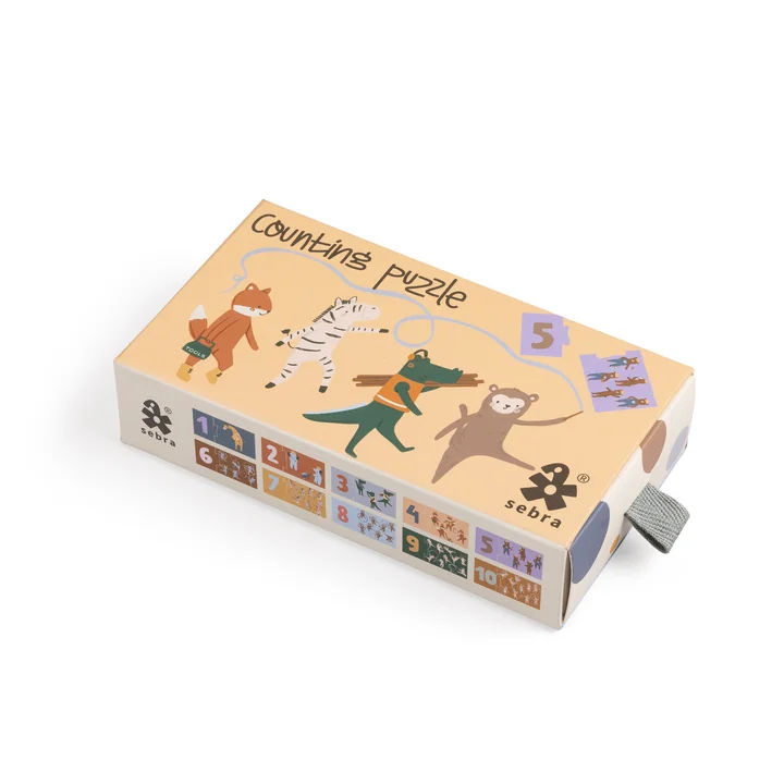 Sebra - Puzzle mit Zahlen, Toes / Builders, mehrfarbig