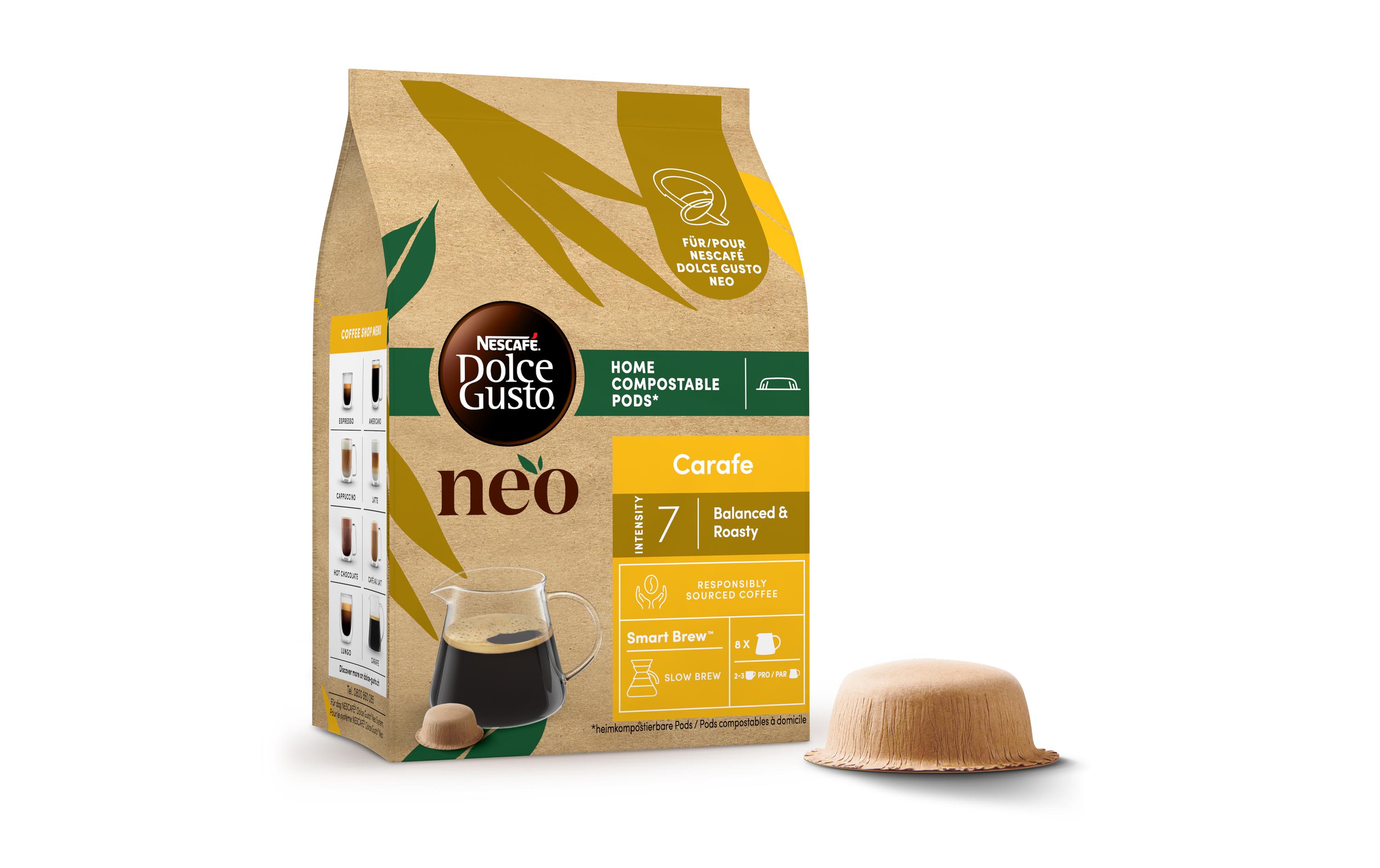 Kaffee-Pods Carafe 8 PortionenPods für die Nescafé Dolce Gusto NEO Kaffeemaschine von Delonghi