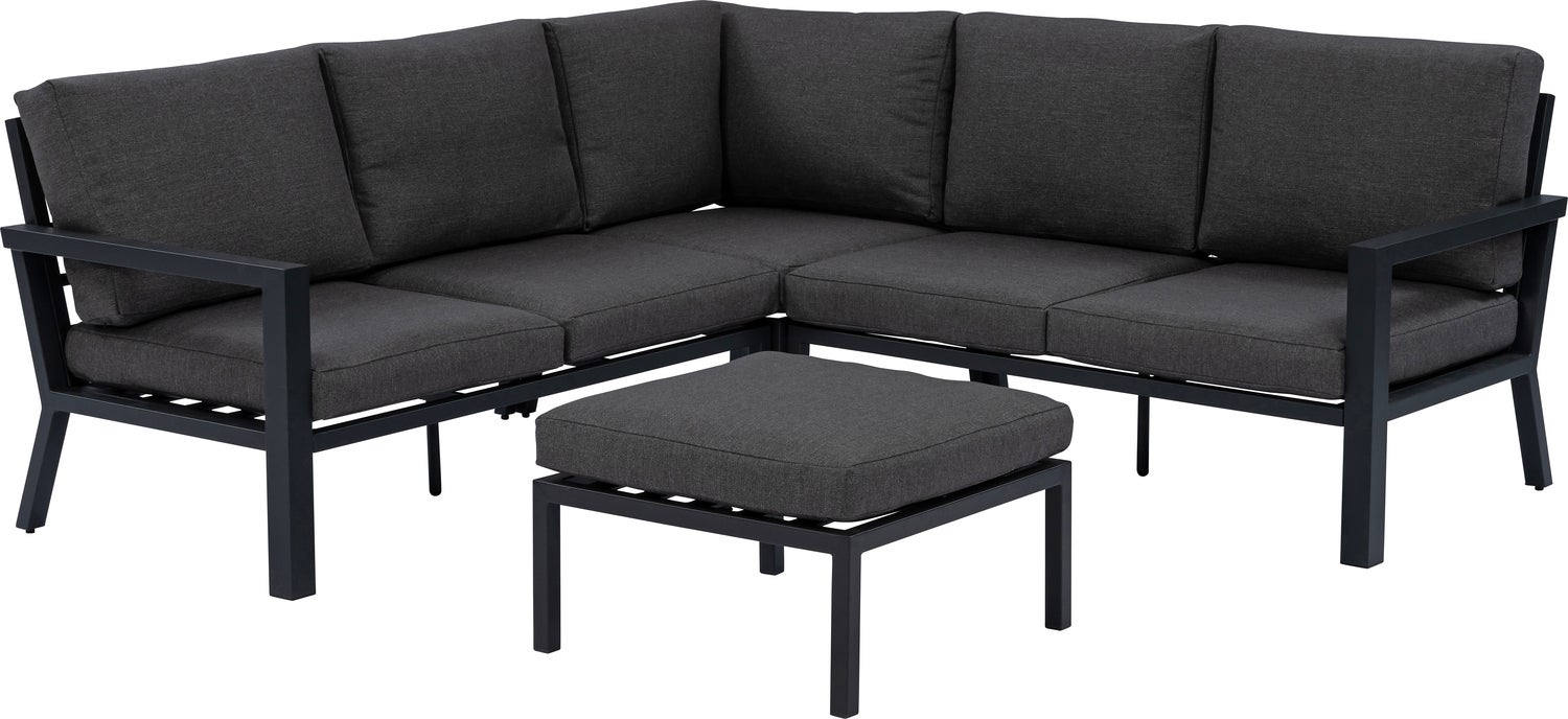 Intratuin 4-zits loungeset Milo antraciet