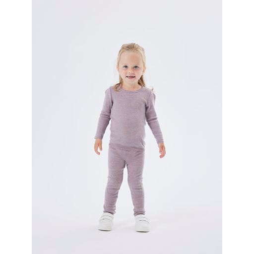 Name It Wang Wool Needle Leggings, Purple Dove, 92 cm