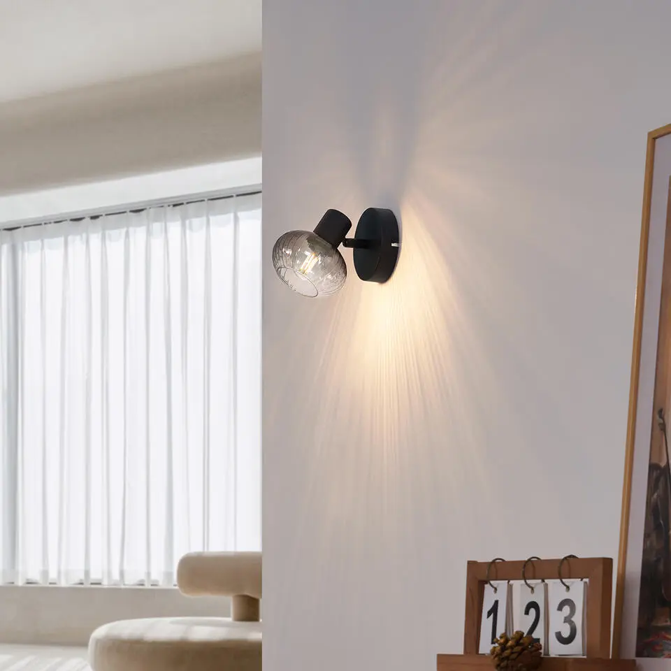 Qazqa opbouwspots teddy zwart e14