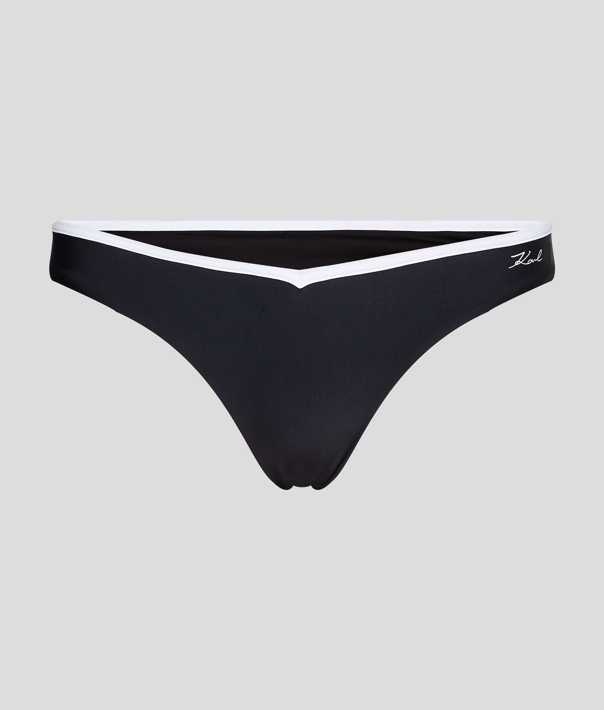 BAS DE BIKINI AVEC LISERÉ CONTRASTANT EMBLÉMATIQUE DU STYLE KARL