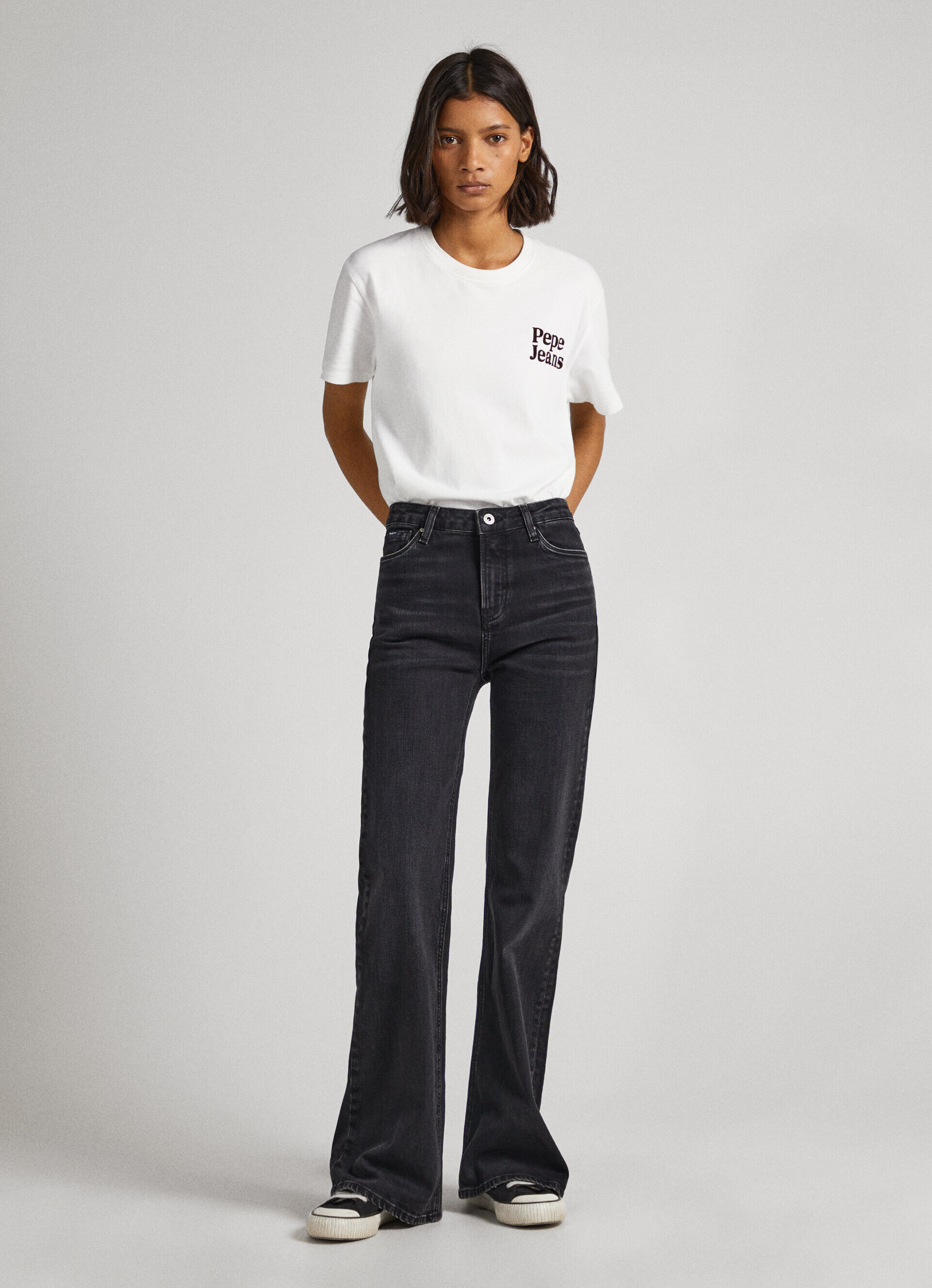 Calça jeans Willa Fit Flare de cintura alta - jeans