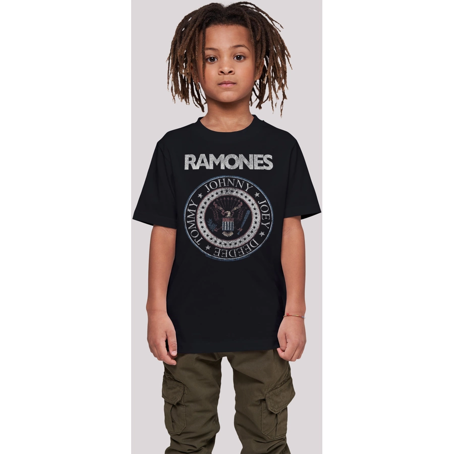 F4NT4STIC T-Shirt Ramones Rock Musik Band Red White And Seal schwarz