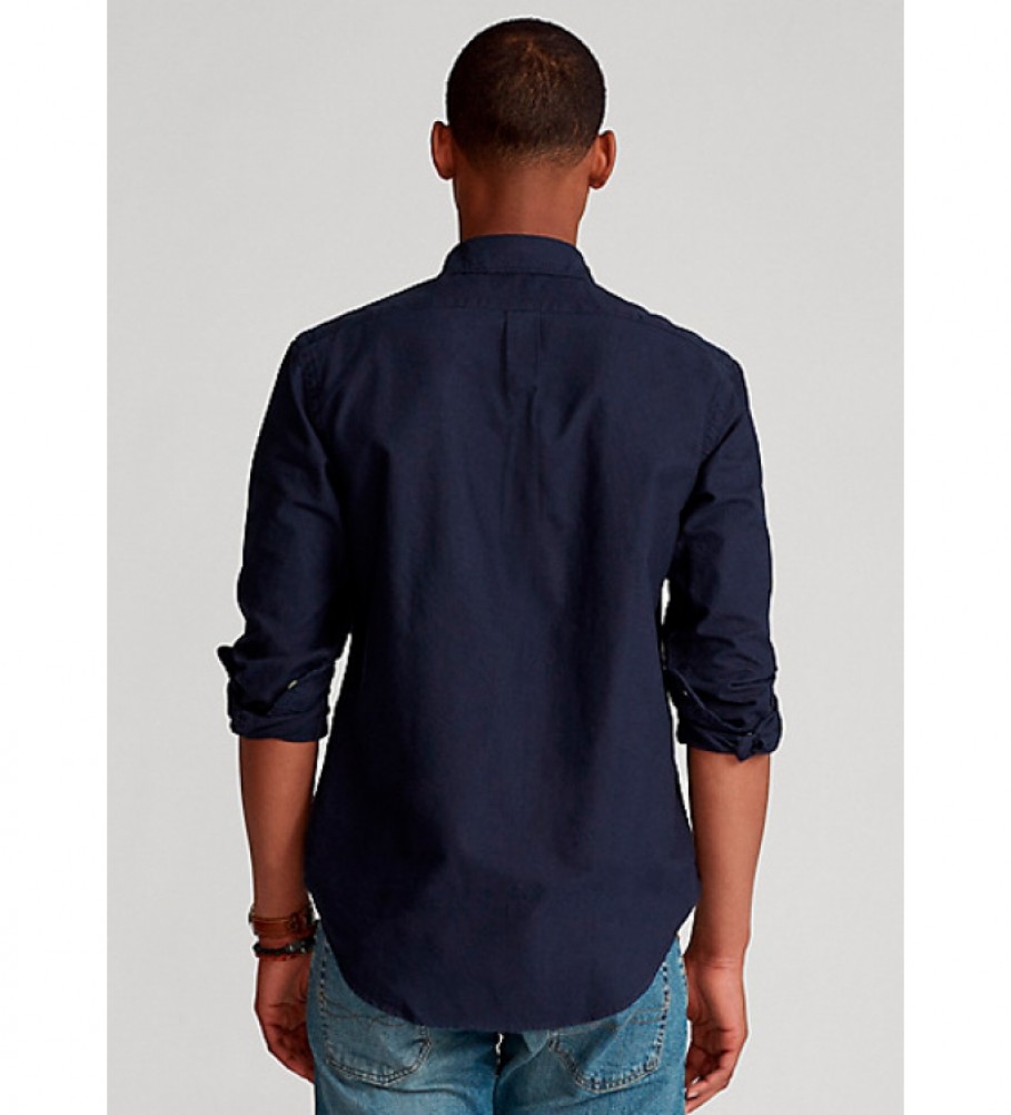 Camisa Oxford Ralph Lauren Azul Marinho com Corte Personalizado