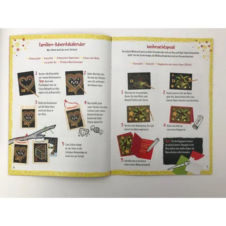 Carlsen Verlag Kreative Kratzkunst XXL: Adventszauber Set mit 24 Kratzbildern