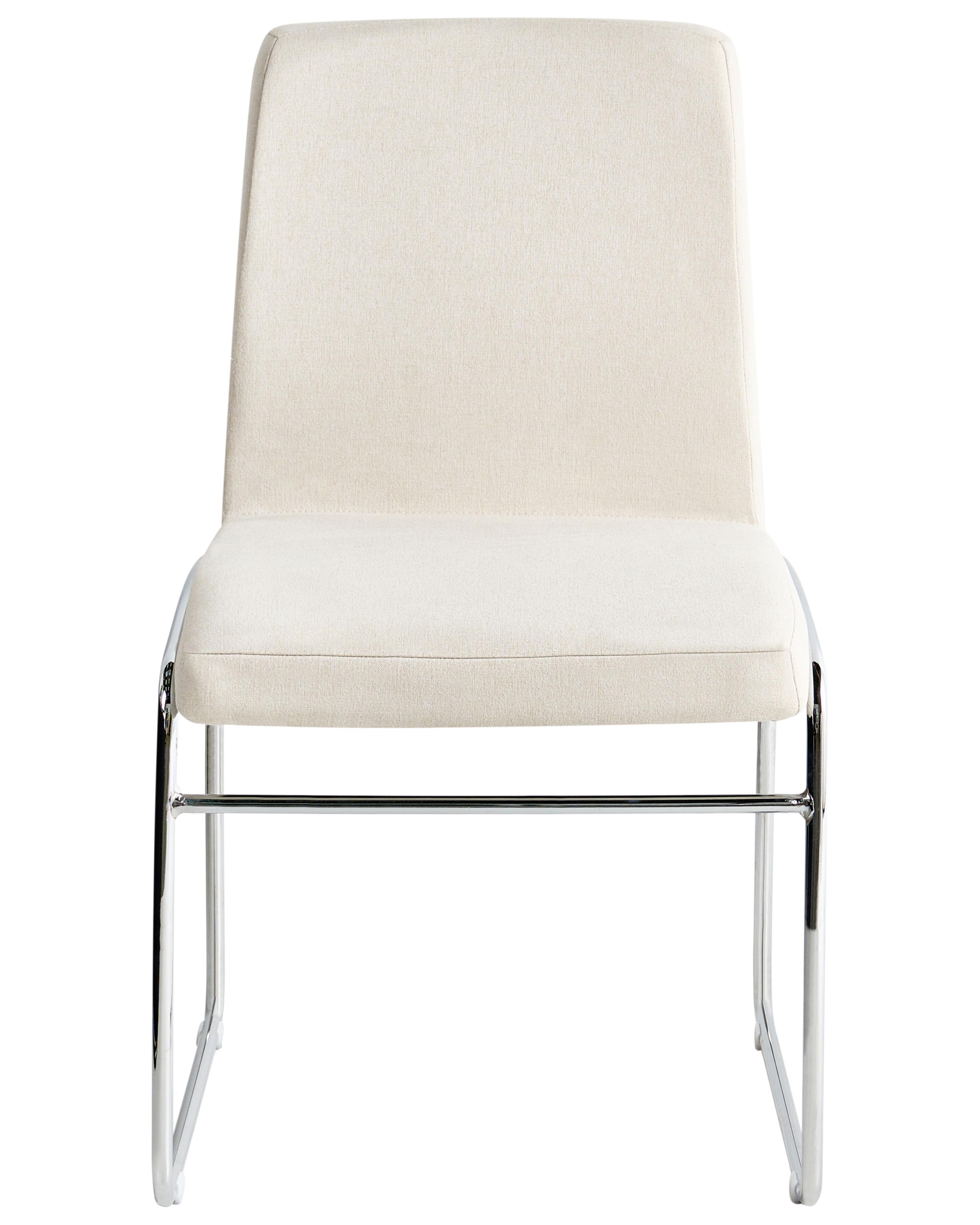 Set van 2 eetkamerstoelen LECCO Stof Lichtbeige