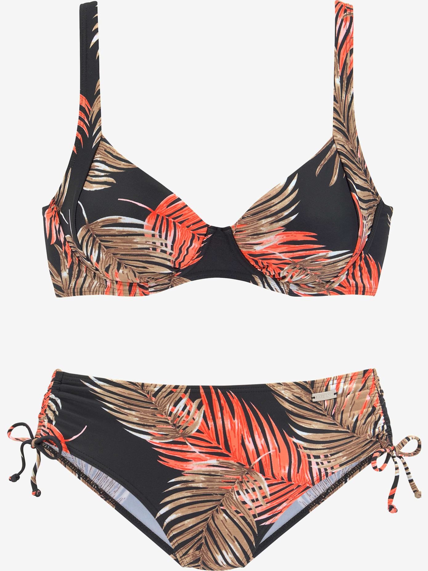 Maillot de bain à armatures imprimé feuilles