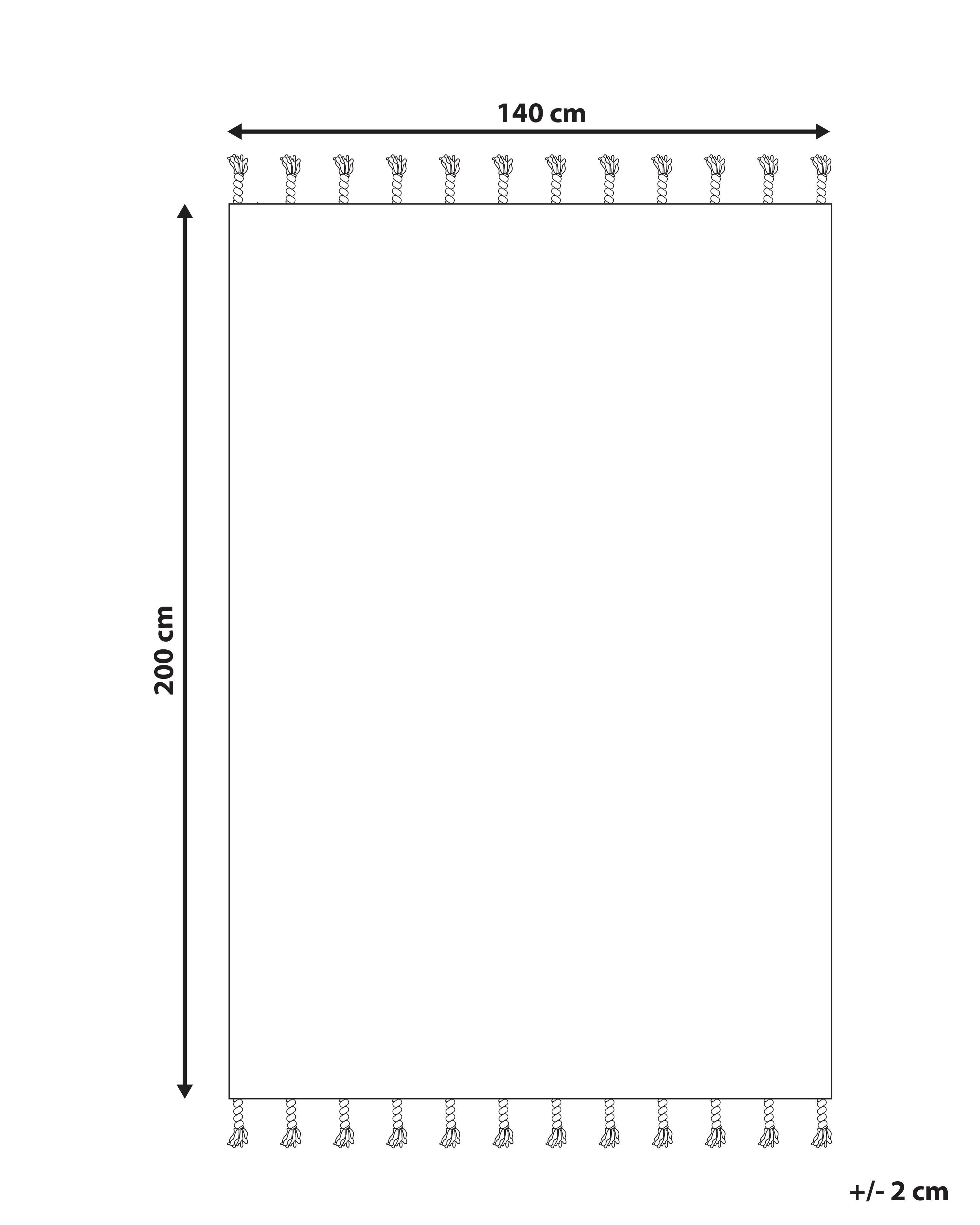 Vloerkleed ERAY Lichtbeige 140 x 200 cm Katoen