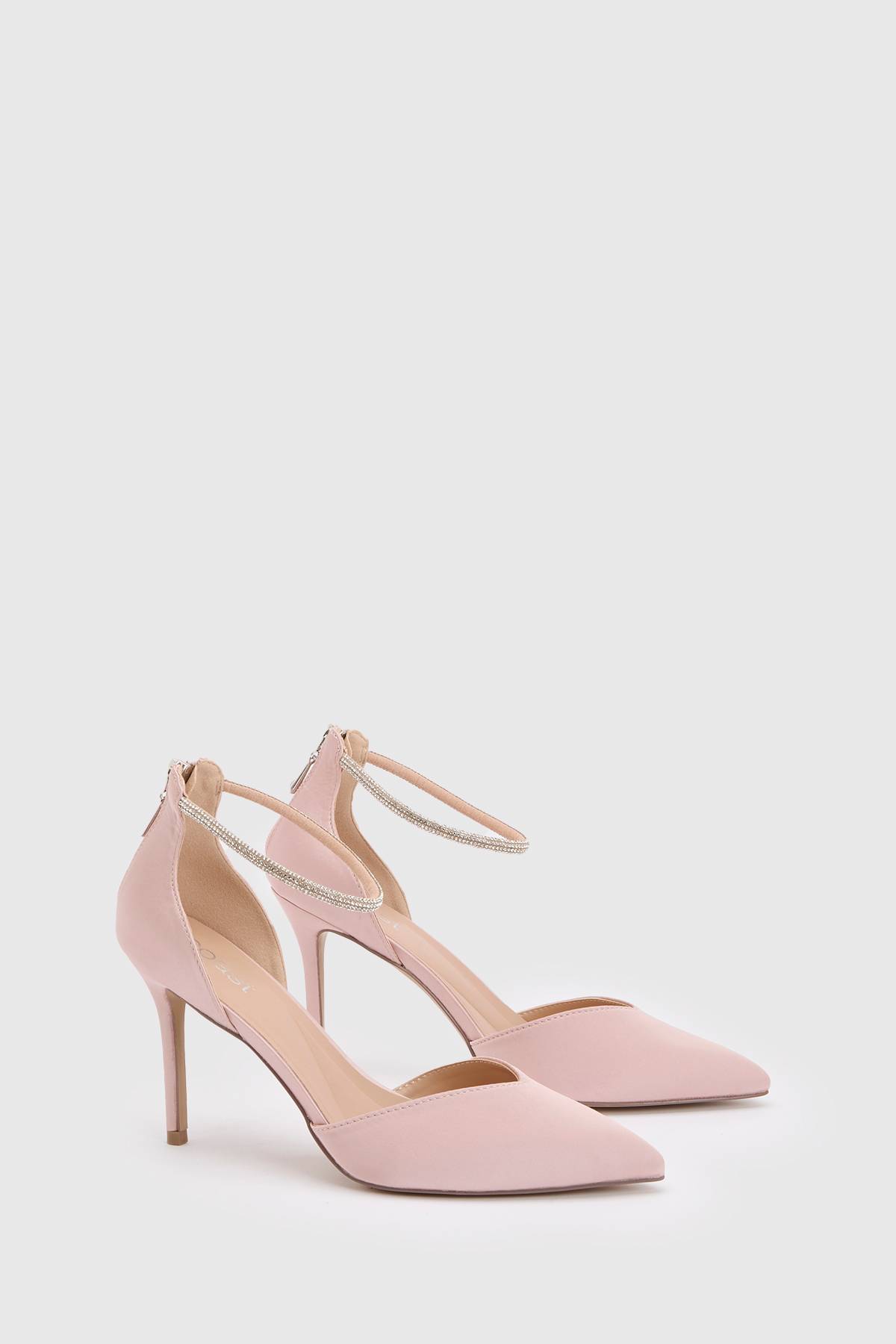 Coast Escarpins Pointus Sicily En Satin Avec Bride Cheville Ornée De Strass Et Semelle Confort