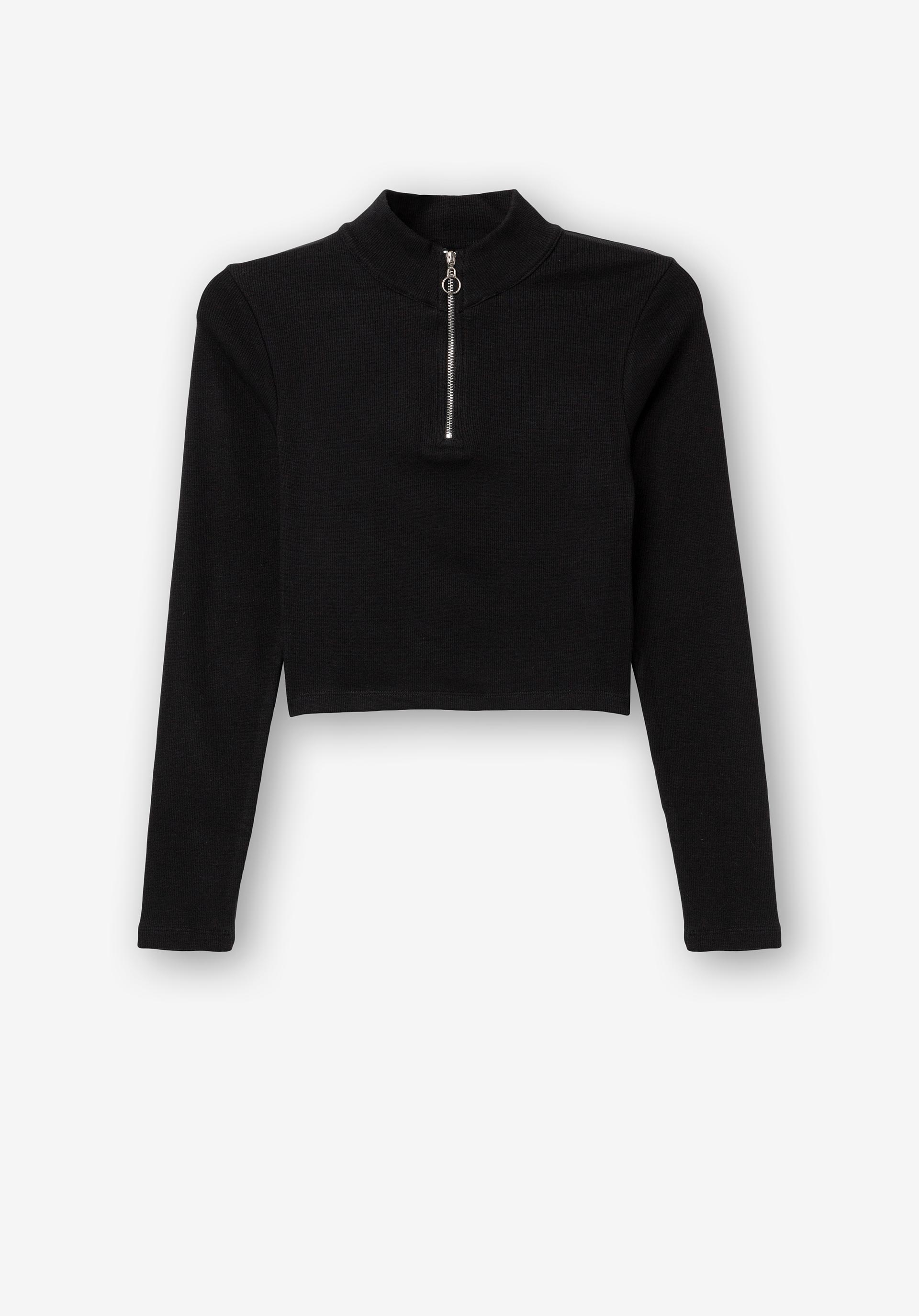 T-shirt Cropped com Fecho