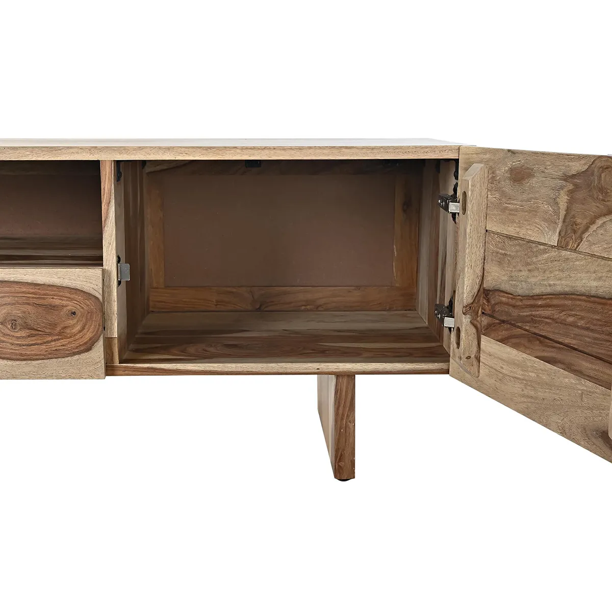 Pegane Meuble TV en bois de Sheesham - Naturel Marron
