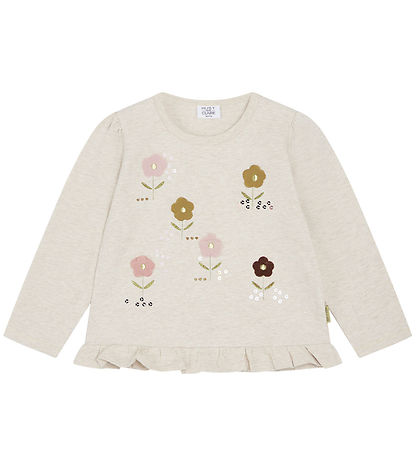 Hust and Claire Bluse - Ajna - Wheat Melange m. Blomster