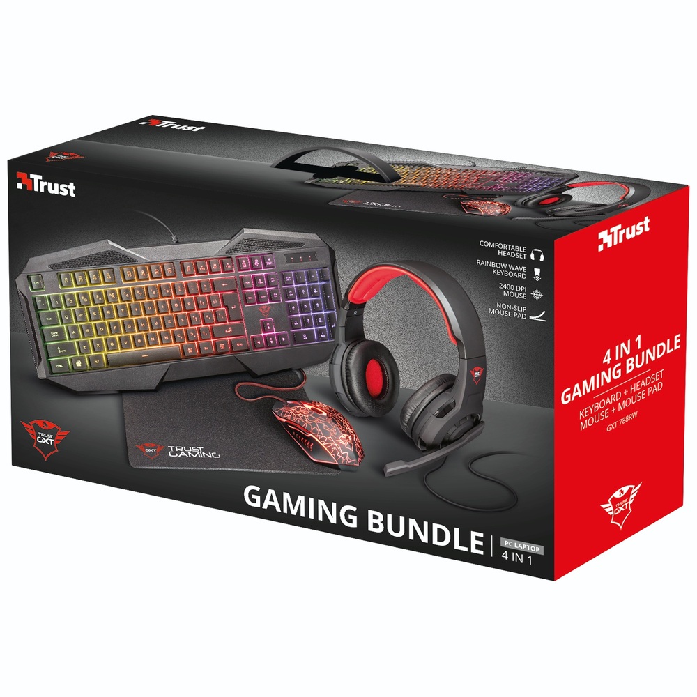 Trust GXT 788RW 4-in-1 Gaming-Bundle für PC & Laptop