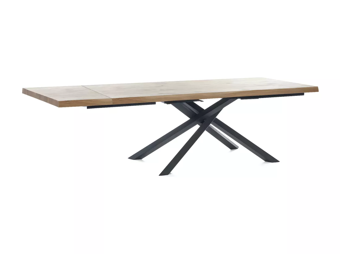 Spike Table Extensible (200/300 x 100 cm) en Placage Chêne Noir